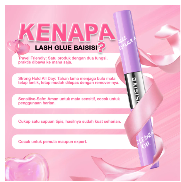 Beauty Essensial Indonesia Baisisi 2in1 Lash Glue Bond and Remover 