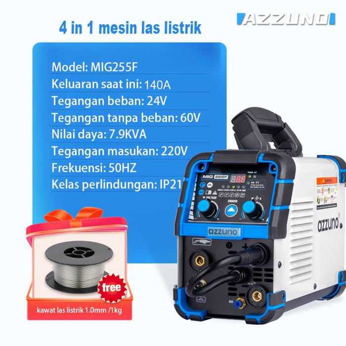Azzuno 4-in-1 Multiprocess MIG Welder MIG225F