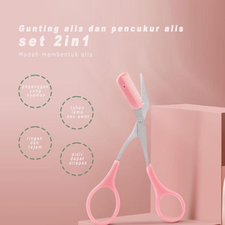 Chuchu Teknologi Indonesia BAISISI Set Gunting Alis dan Cukur Alis