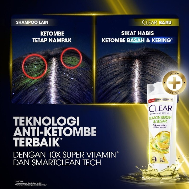 Sampo CLEAR Lemon Bersih & Segar 3