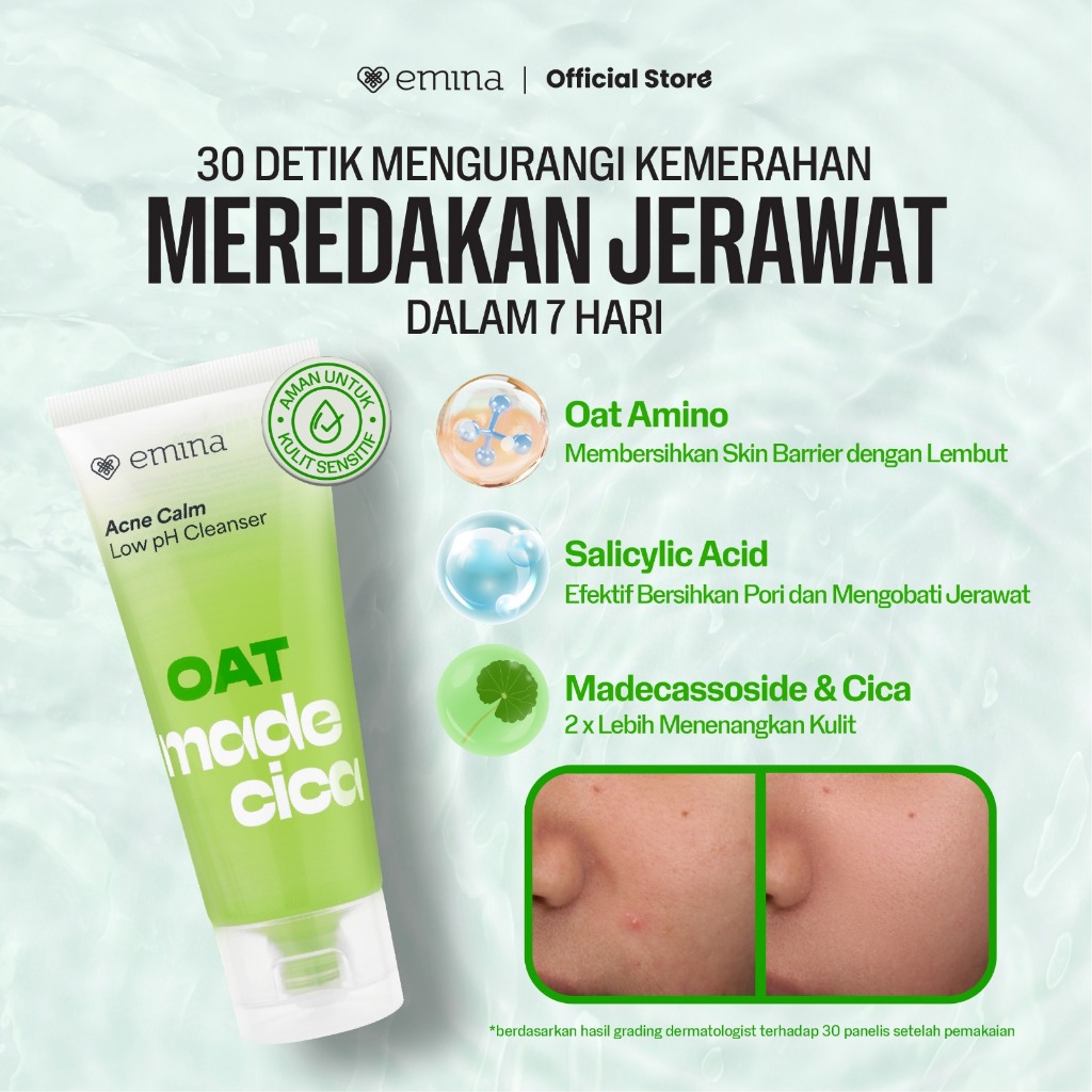 Paragon Technology and Innovation Emina Oat Made Cica Acne Calm Low pH Cleanser