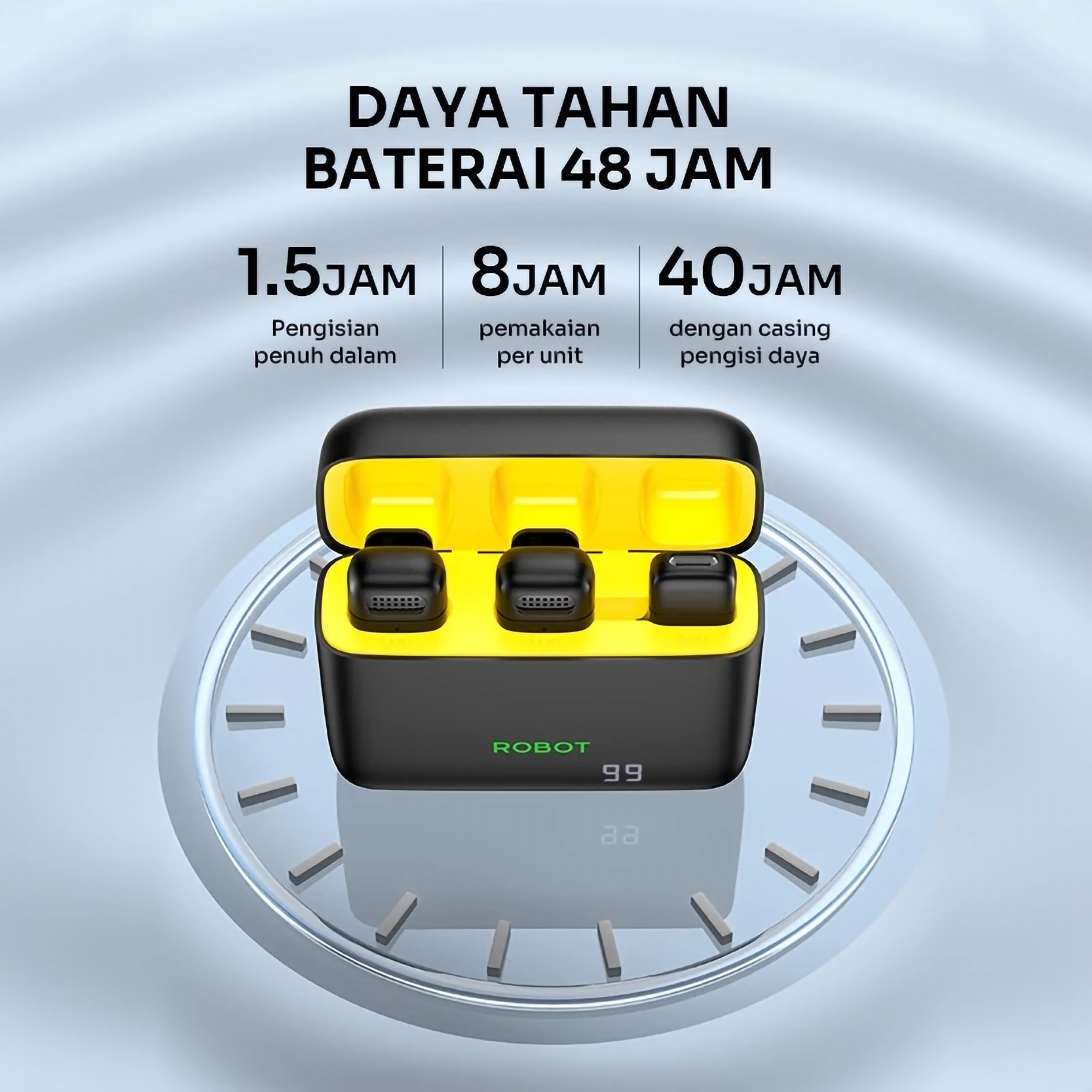 Wook Global Technology ROBOT Microphone Clip Nirkabel Lavalier RS20