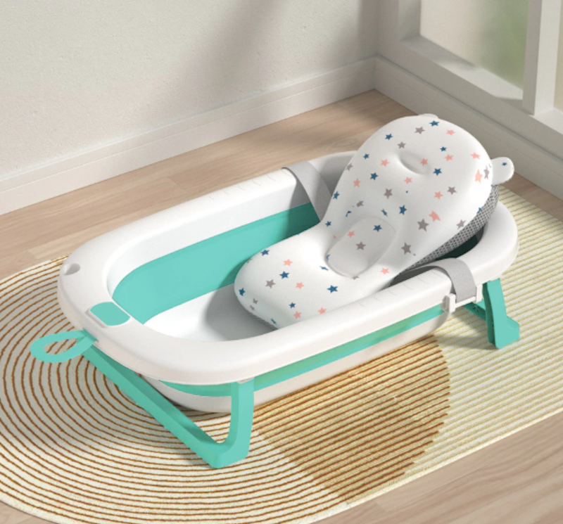 Momwell Foldable Baby Bath Tub with Pillow 3