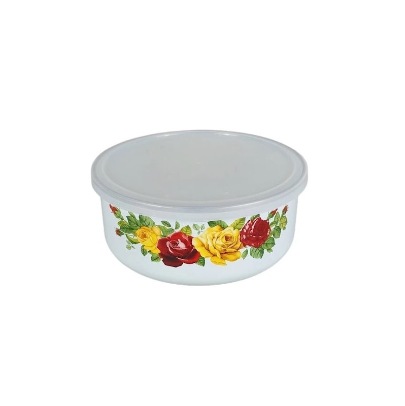 Maspion Mangkok Jadul Enamel Motif Bunga 1