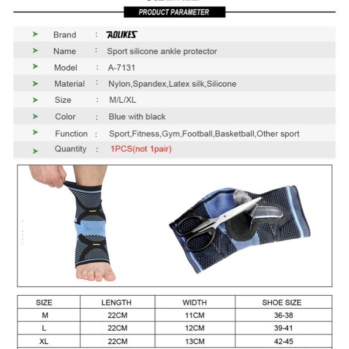 Wilson Bersaudara Indonesia Aolikes Ankle Support Silicone 7131