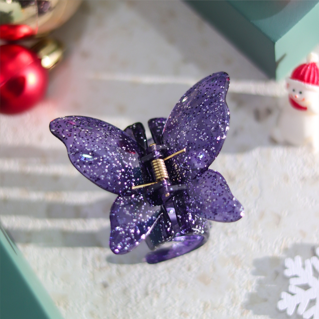 Mitra Aksesoris Indonesia DeClip Jedai Butterfly Haircules Jepit Kupu Gigi 4 Galaxy Blue Glitter