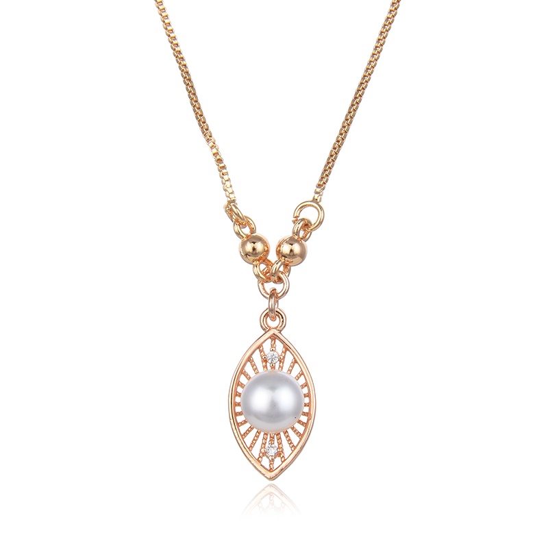 HYL JEWELRY  Kalung Titaniun Korea Wanita Permata Perhiasan Lapis Emas 18k  92N