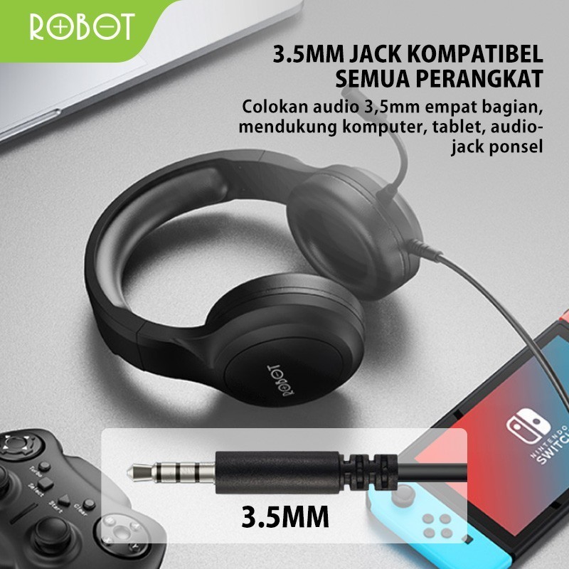 Wook Global Technology Robot Headphones with Mic Gaming Headset RH-P20