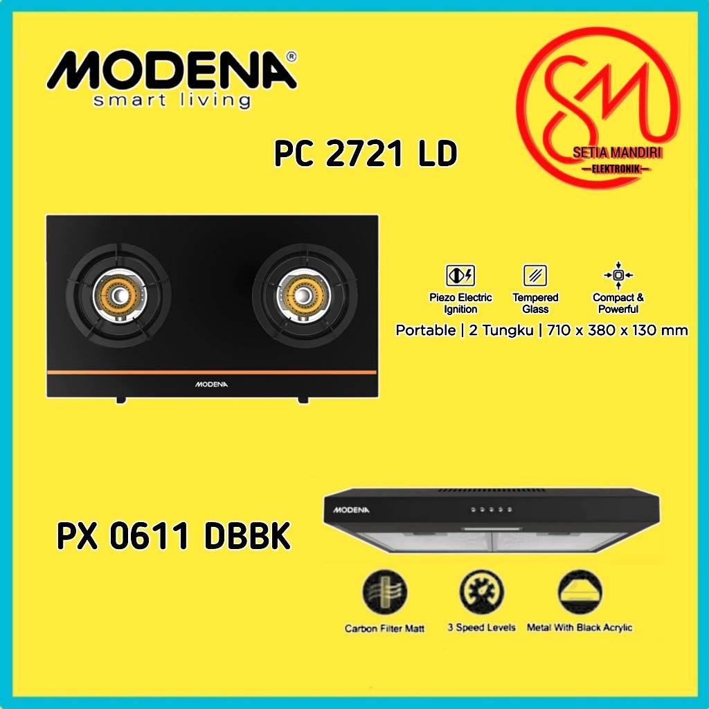 MODENA Indonesia MODENA Kompor Gas 2 Burner Aluminum PC 2721 LD
