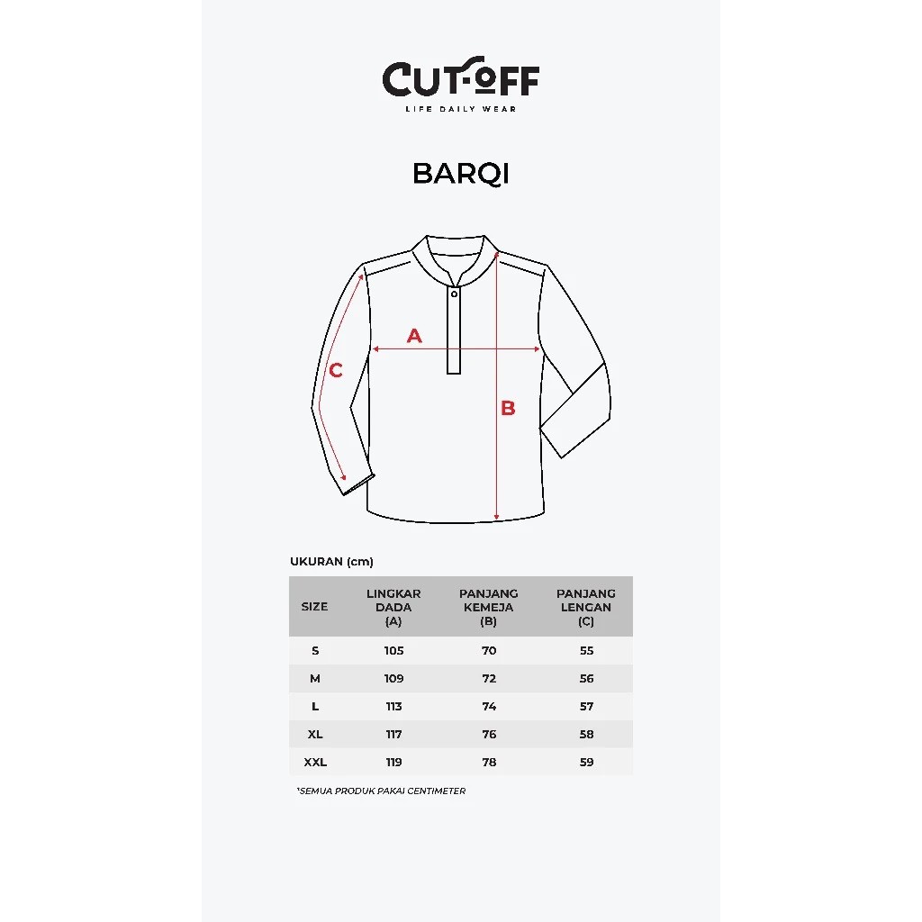  Cut-Off Barqi Kemeja Koko Rami