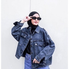 Jaket Jeans Wanita Oversize