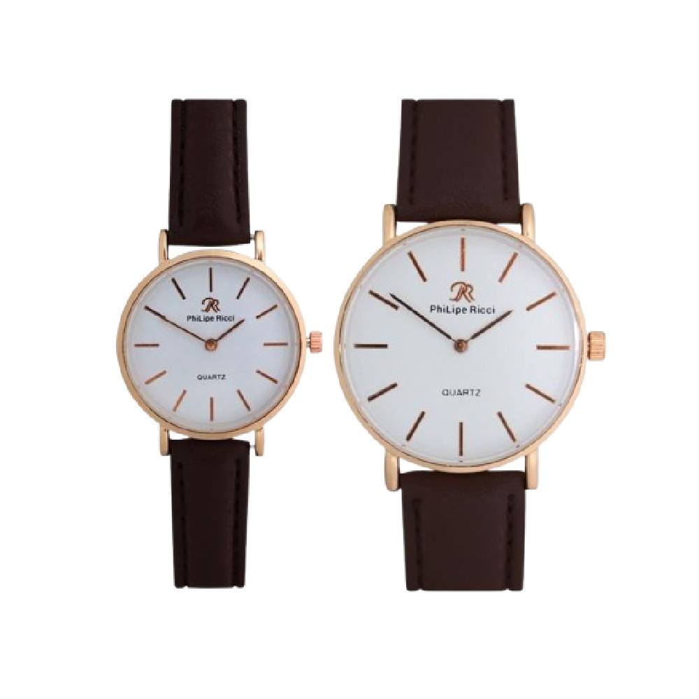 PhiLipe Ricci Jam Tangan Couple Kulit Analog Couple ｜ 4238C