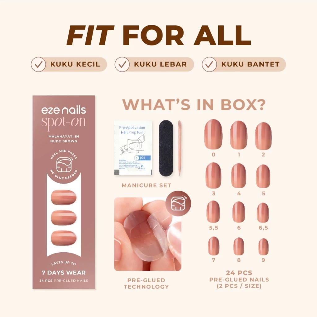Eze Nails Malahayati in Nude Brown