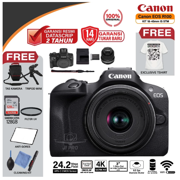 Canon Canon EOS R100 Kit RF-S18-45mm f/4.5-6.3 IS STM
