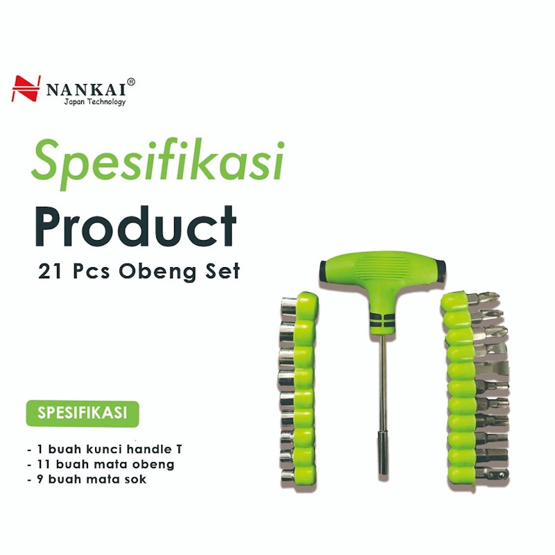 Nankai Obeng T Socket 21 Pcs