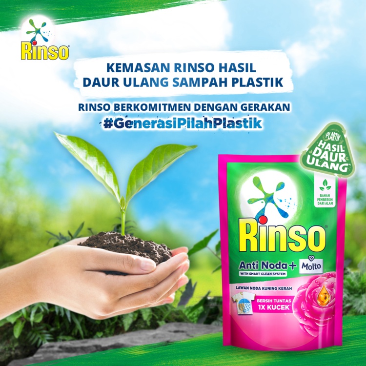 Unilever Indonesia Rinso Molto Deterjen Cair Anti Noda Rose Fresh 