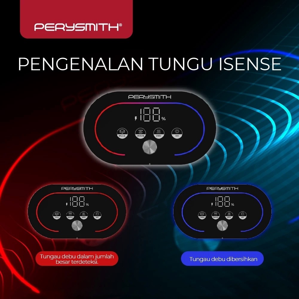 PerySmith International PerySmith Ultrasonic Double Dust Cup Anti Dust Mite UV Vacuum Cleaner V30 Pro