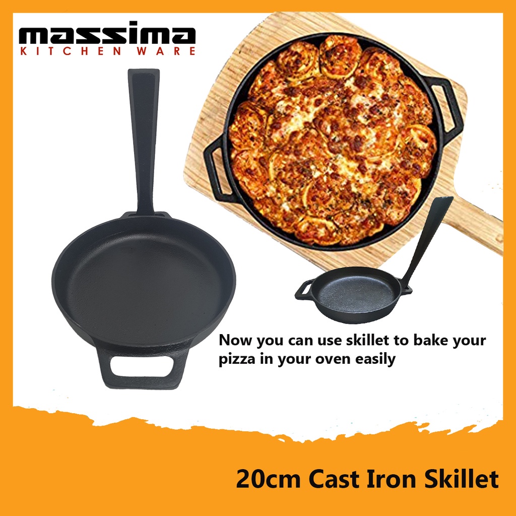  Massima Kitchen Ware Detachable Handle Cast Iron Skillet 20 cm