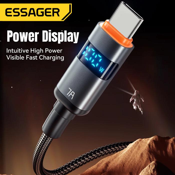 Essager Kabel Data Type-C ke Type-C dengan LED Display 100W