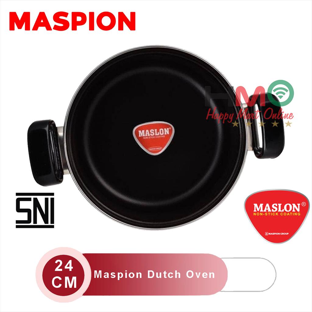 Maspion Logam Jawa Maspion Maslon Dutch Oven Ebonit Handle 26 cm with Glass Cover