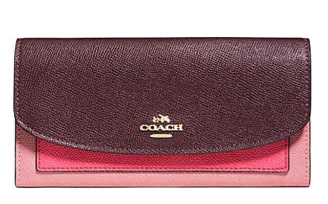 Slim Envelope Long Wallet In Geometric Colorblock ｜ 56492 