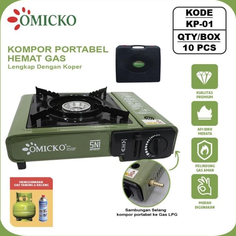 Wen Jaya Elektronic International Omicko Kompor Gas Portable 2 in 1 KP-01