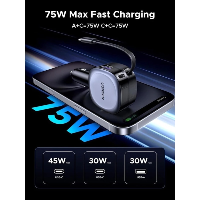 UGreen Car Charger 75W 5