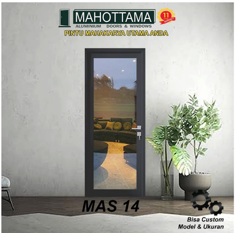 Mahottama Pintu Kamar Mandi Kaca Aluminium MAS14