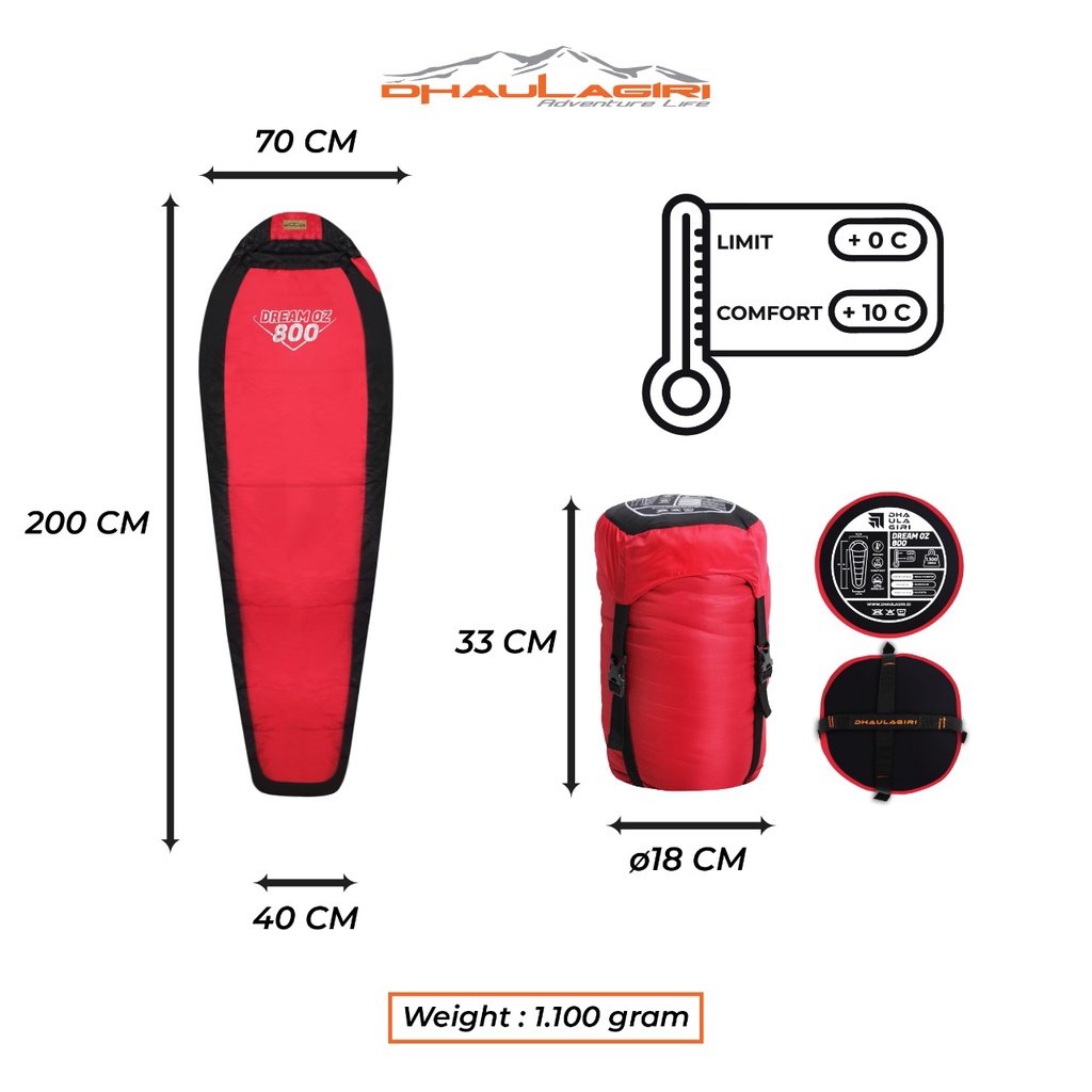 Dhaulagiri Indo Raya Dhaulagiri Sleeping Bag Dreamoz-800