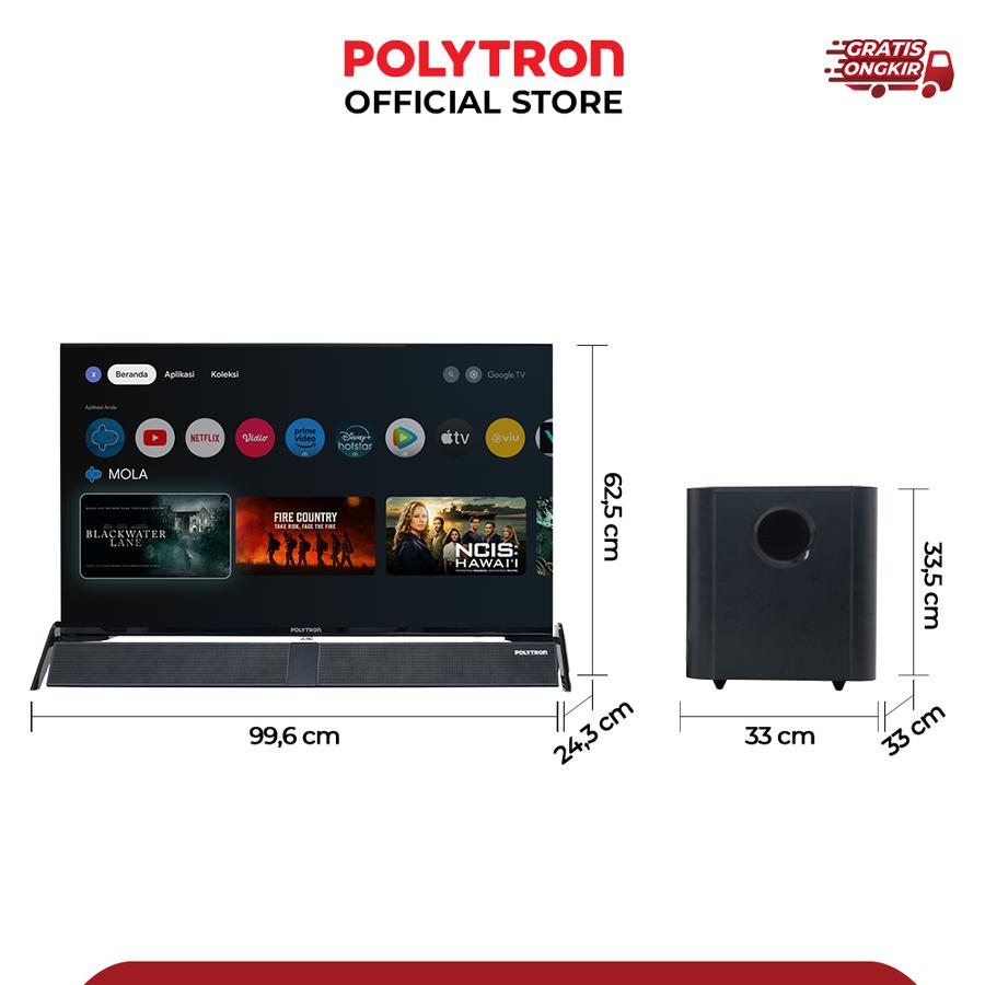 Hartono Istana Teknologi Polytron Smart Cinemax Google TV 43 inch PLD 43BG9058
