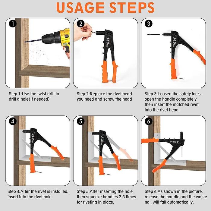 Qingdao Meizhilan Industry and Trade - JLD Tang Rivet  J.LD Tool Hand Riverter 9.5 Inch J-8016