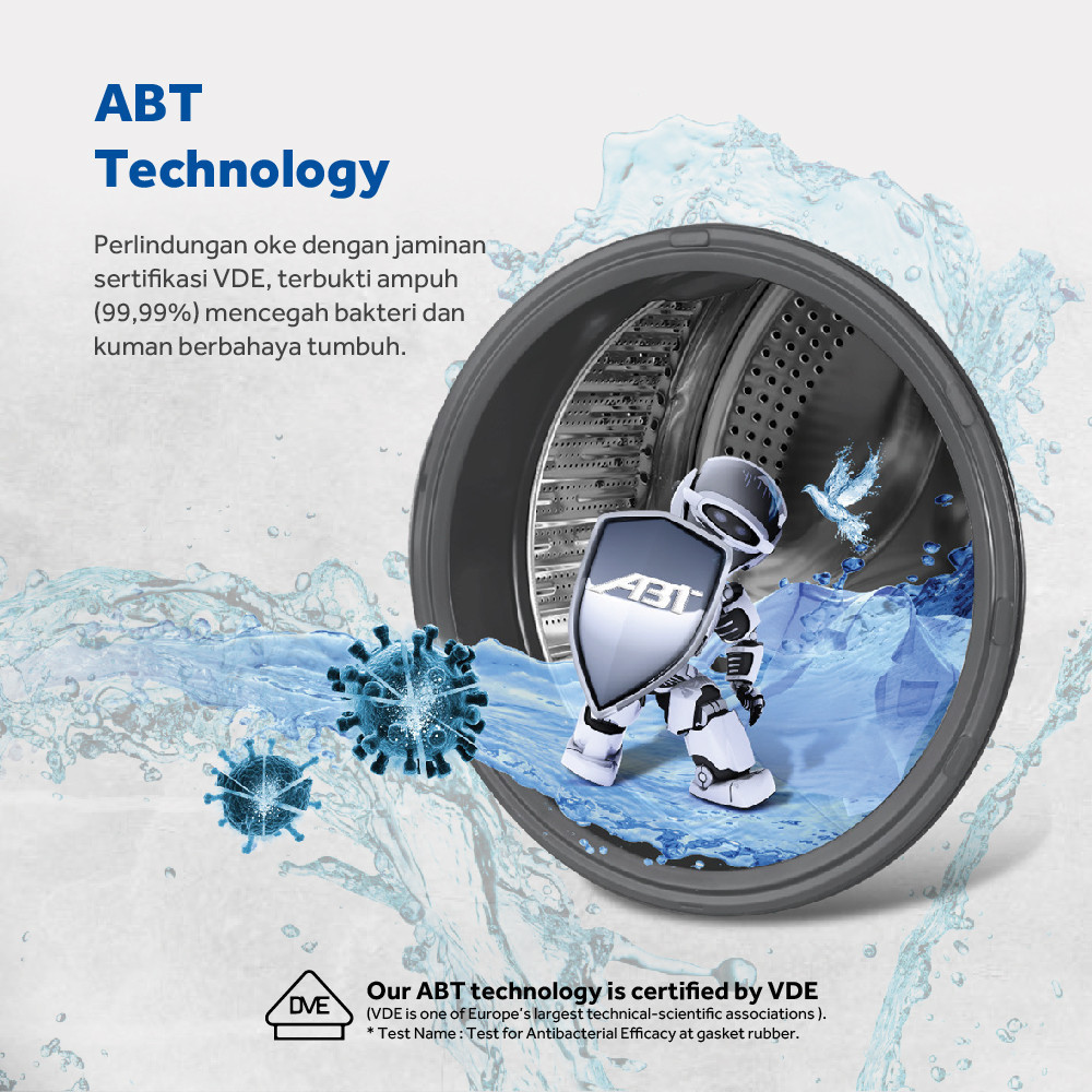 AQUA Japan AQUA Eco Wash Series Mesin Cuci Front Loading 7 kg FQW-700829QD