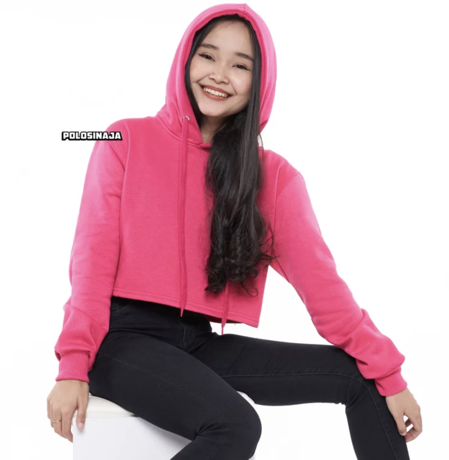 POLOSINAJA Crop Hoodie - Pink Fanta