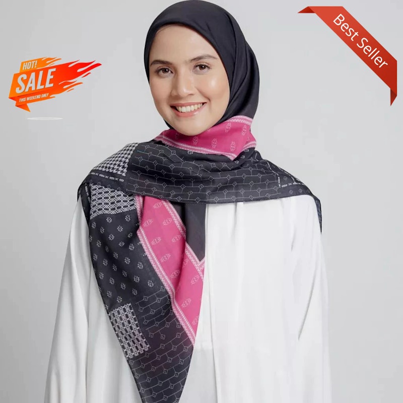 Jilbab Segi Empat Scarf Motif Premium Obelia DP