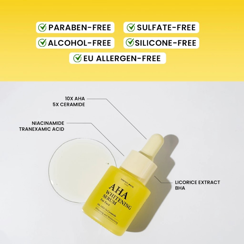 Perfect White AHA Whitening Serum for Face 3