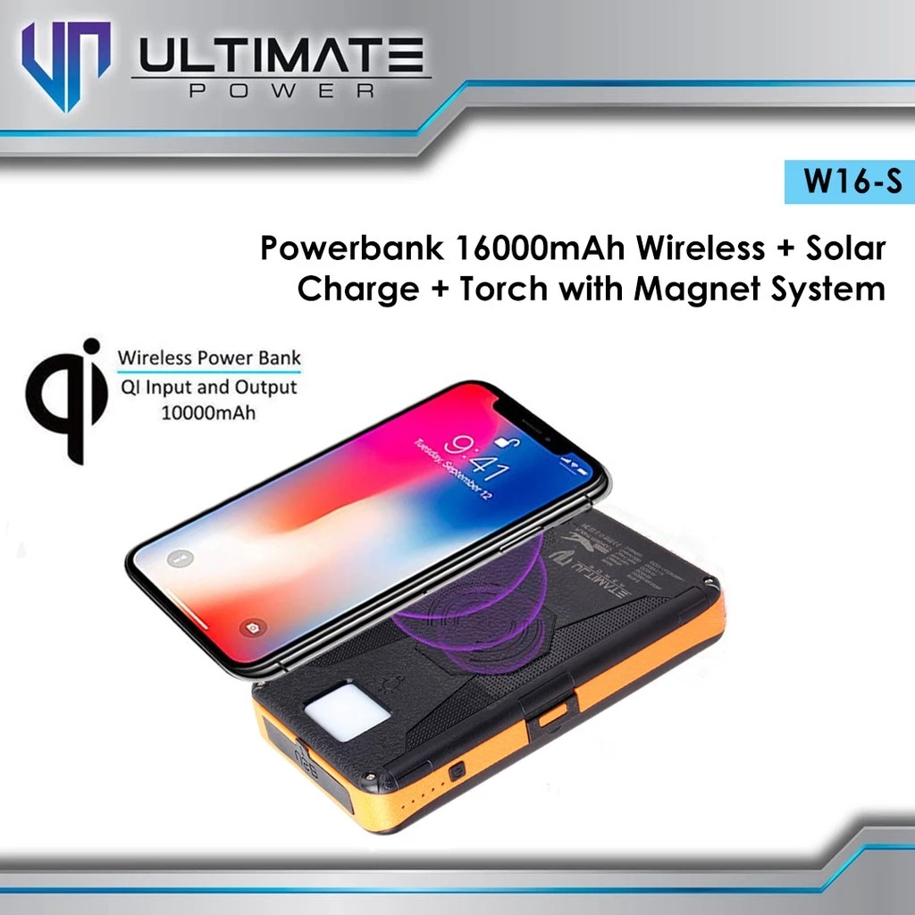 Ultimate Power Ultimate Powerbank Wireless Solar Charger W16-S