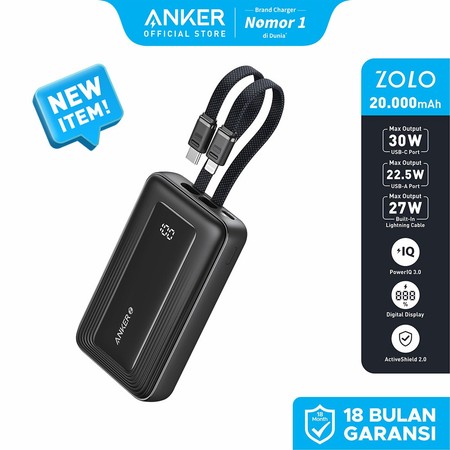 Anker Innovations Anker Zolo Power Bank Built-in Dual Cables 20.000 mAh A1681