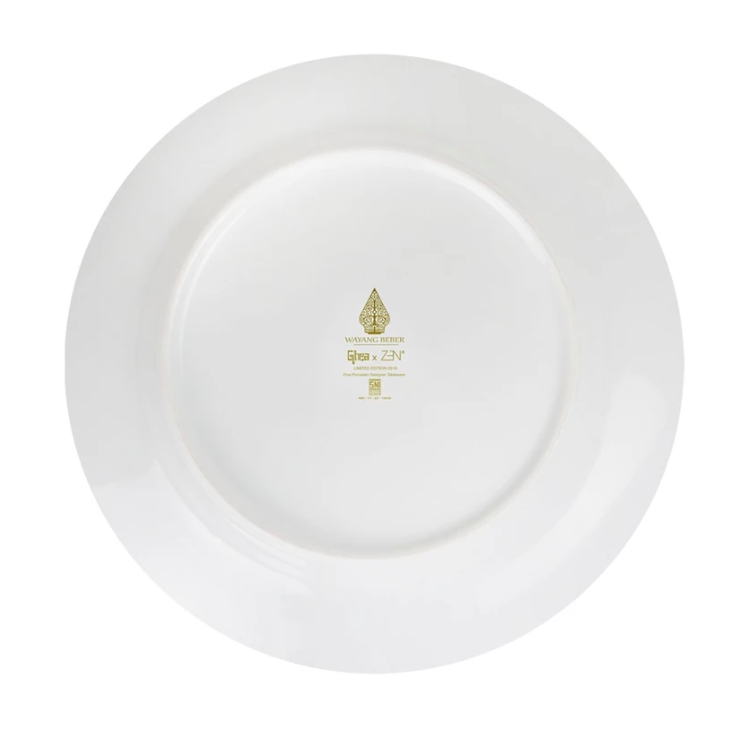 Indo Porcelain ZEN x Ghea Piring Makan Keramik New Wayang Maroon 4 pcs