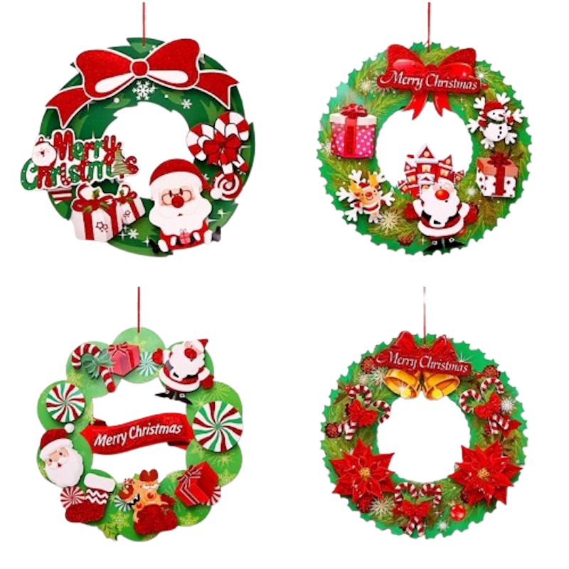 Mistletoe Christmas Wreath Paper 1