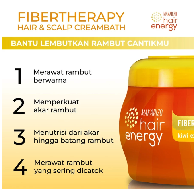 Akasha Wira International Makarizo Hair Energy Fibertheraphy Hair & Scalp Creambath Kiwi Extract