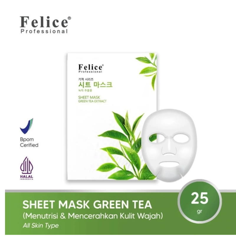 Felice Professional Sheet Mask Green Tea Extract 3