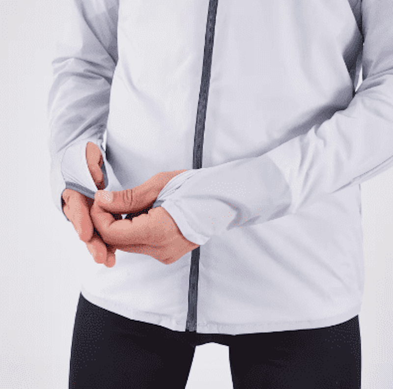 Evadict Jaket Lari Trail Tahan Angin Lengan Panjang Pria Abu-Abu 5