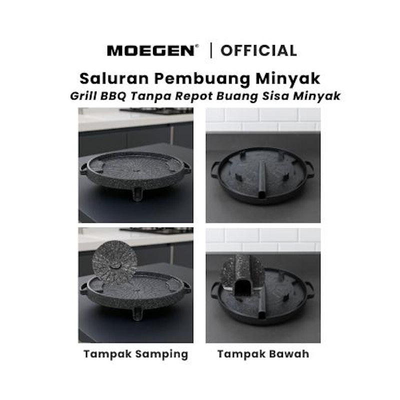 MOEGEN Bulgogi Pan 32 cm dengan Tutup Kaca dan Kompor 4