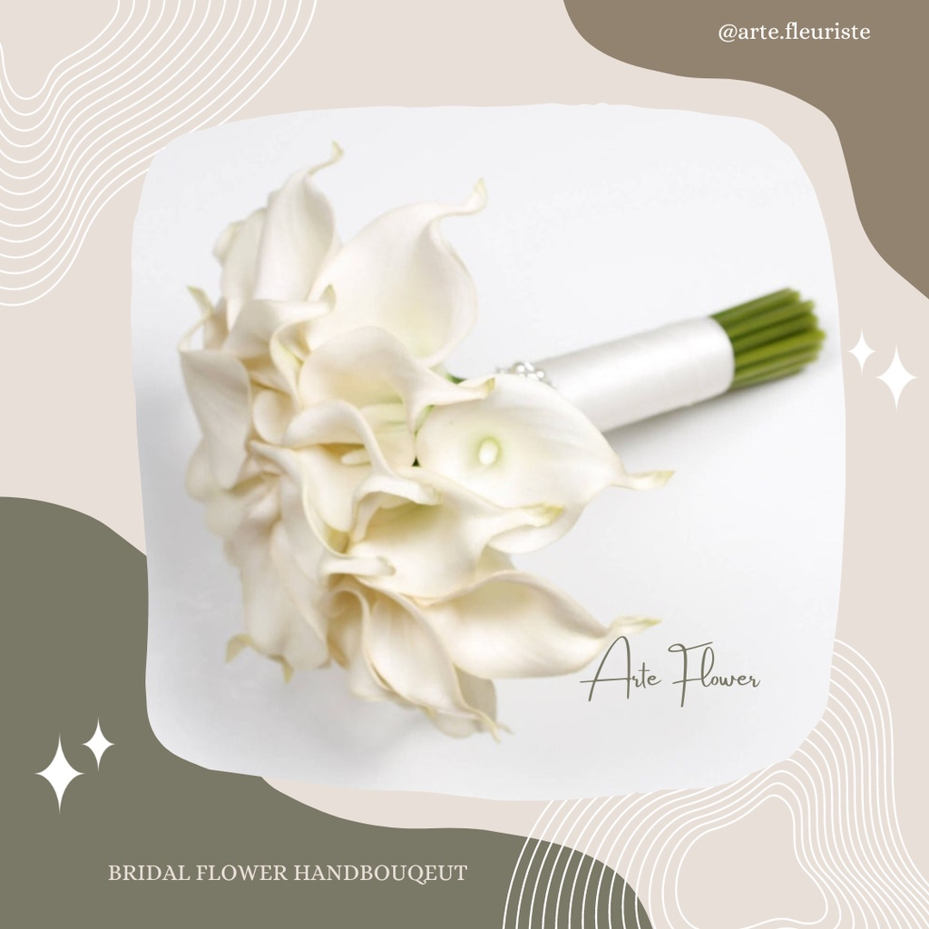 Arte Mahar & Wedding Flower Arte Bridal Flower Handbouquet Cala Lily Artificial 2