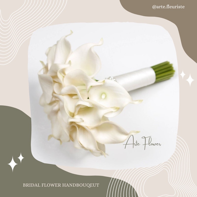 Arte Mahar & Wedding Flower Arte Bridal Flower Handbouquet Cala Lily Artificial 2