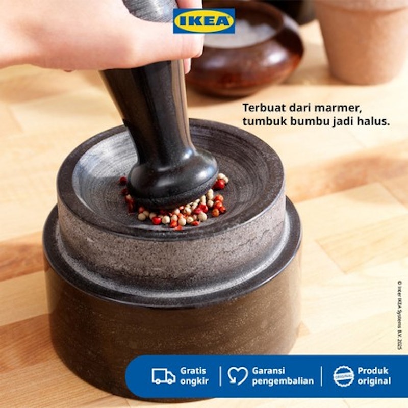IKEA ADELSTEN Cobek dan Ulekan Bahan Marmer 2
