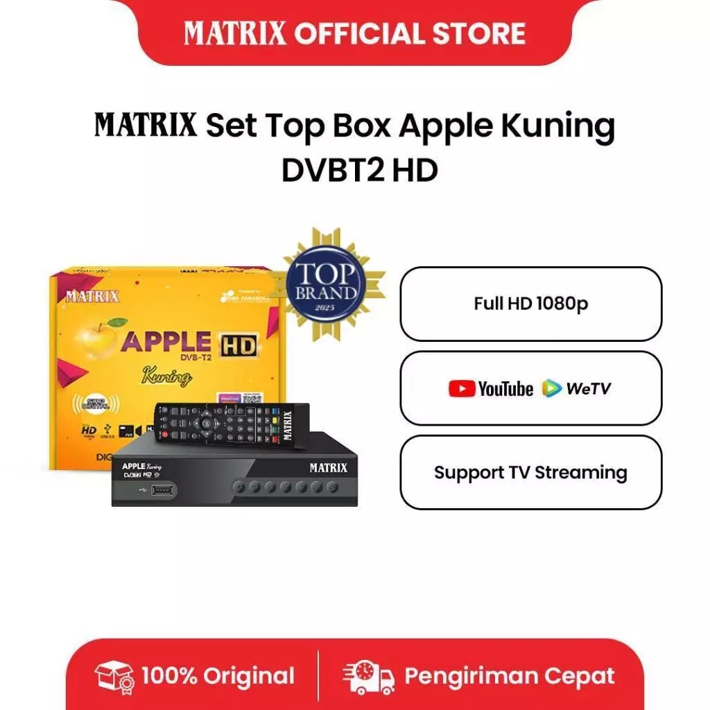 Stella Satindo MATRIX Set Top Box Apple Kuning  DVBT2 HD