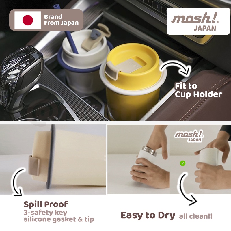 mosh!® Latte Straw Tumbler Stainless Steel 