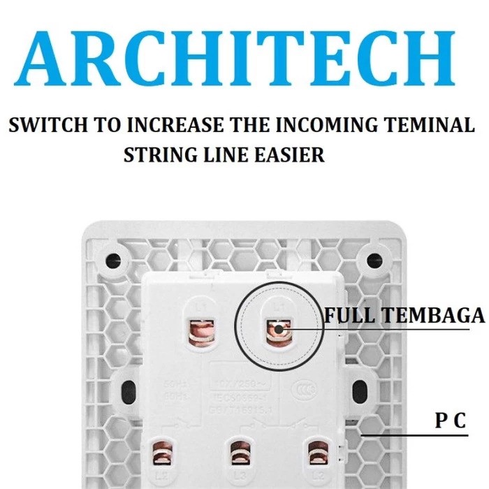 ARCHITECH ARCHITECH Infinity A63 Black Series 4 Gang 2 Arah A63-K04B 