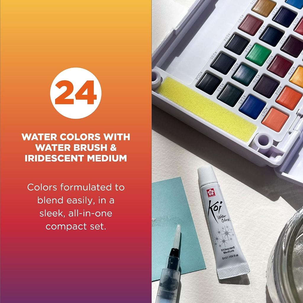 Sakura Color Products Sakura Koi Water Colors Pocket Field Sketch Box 24 Colors